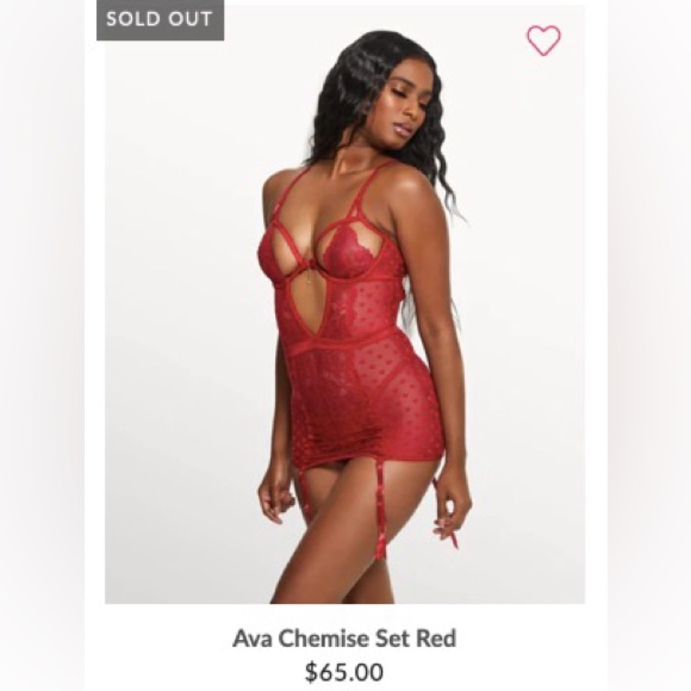 Ava Chemise Set Red